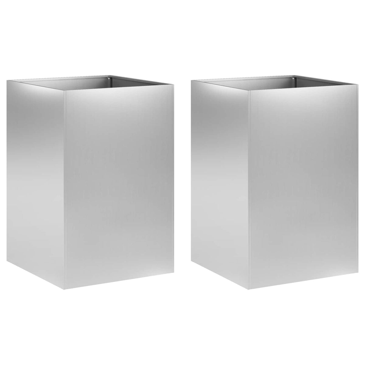 Vidaxl plantenbak 2 st zilver 50 x 50 x 75 cm gegalvaniseerd staal