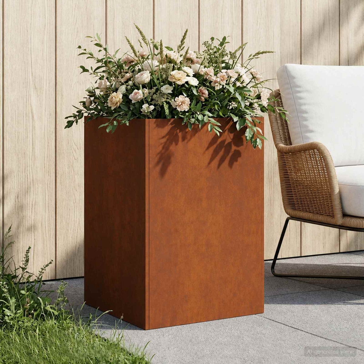 Vidaxl plantenbak roestkleurig 50 x 50 x 75 cm weervast staal