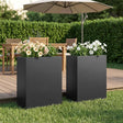 Vidaxl plantenbak 2 st zwart 40 x 20 x 40 cm koudgewalst staal