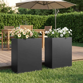 Vidaxl plantenbak 2 st zwart 40 x 20 x 40 cm koudgewalst staal