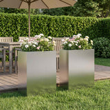 Vidaxl plantenbak 2 st zilver 40 x 20 x 40 cm gegalvaniseerd staal