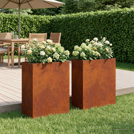 Vidaxl plantenbak 2 st roestkleurig 40 x 20 x 40 cm weervast staal