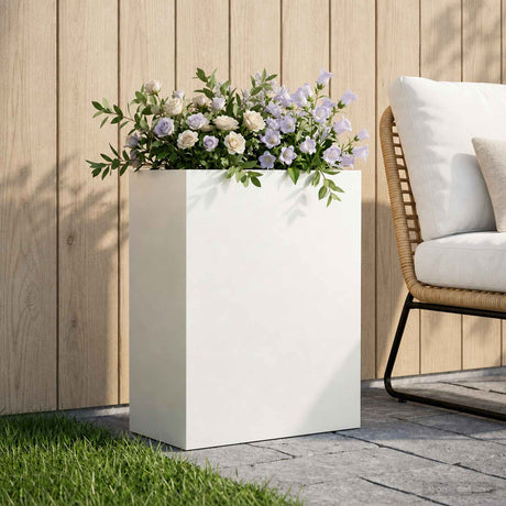 Vidaxl plantenbak wit 40 x 20 x 50 cm koudgewalst staal