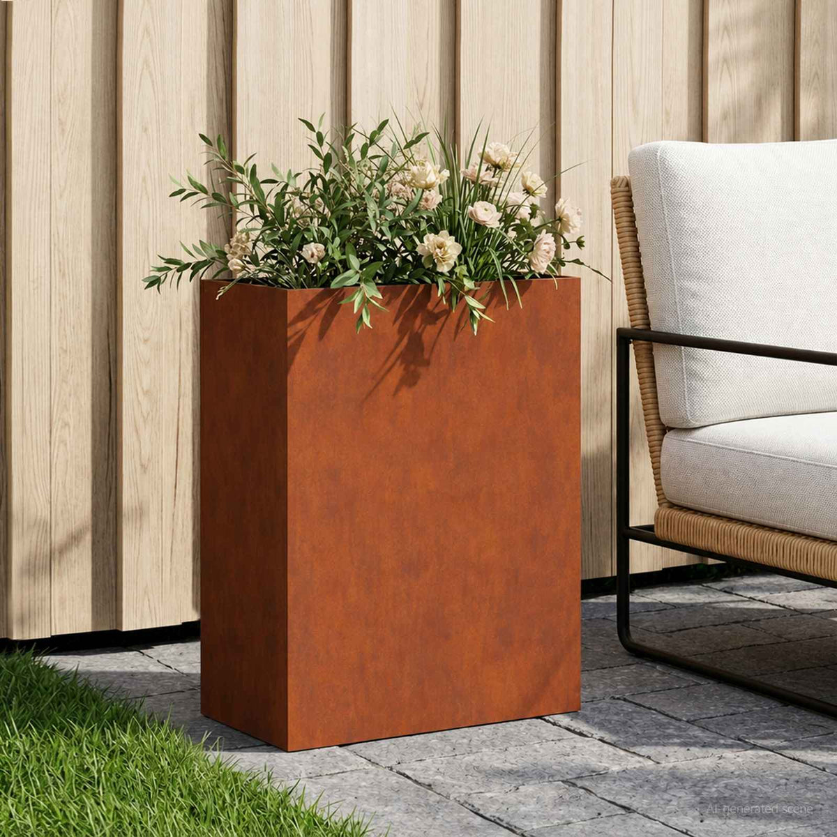 Vidaxl plantenbak roestkleurig 40 x 20 x 50 cm weervast staal
