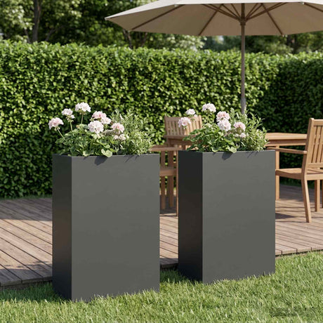 Vidaxl plantenbak 2 st antraciet 40 x 20 x 75 cm koudgewalst staal