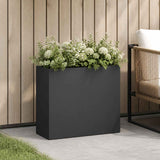 Vidaxl plantenbak zwart 50 x 20 x 40 cm koudgewalst staal