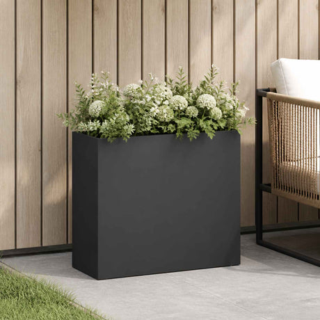 Vidaxl plantenbak zwart 50 x 20 x 40 cm koudgewalst staal