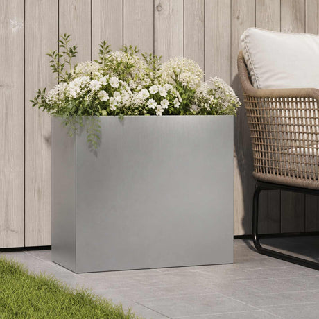 Vidaxl plantenbak zilver 50 x 20 x 40 cm roestvrij staal