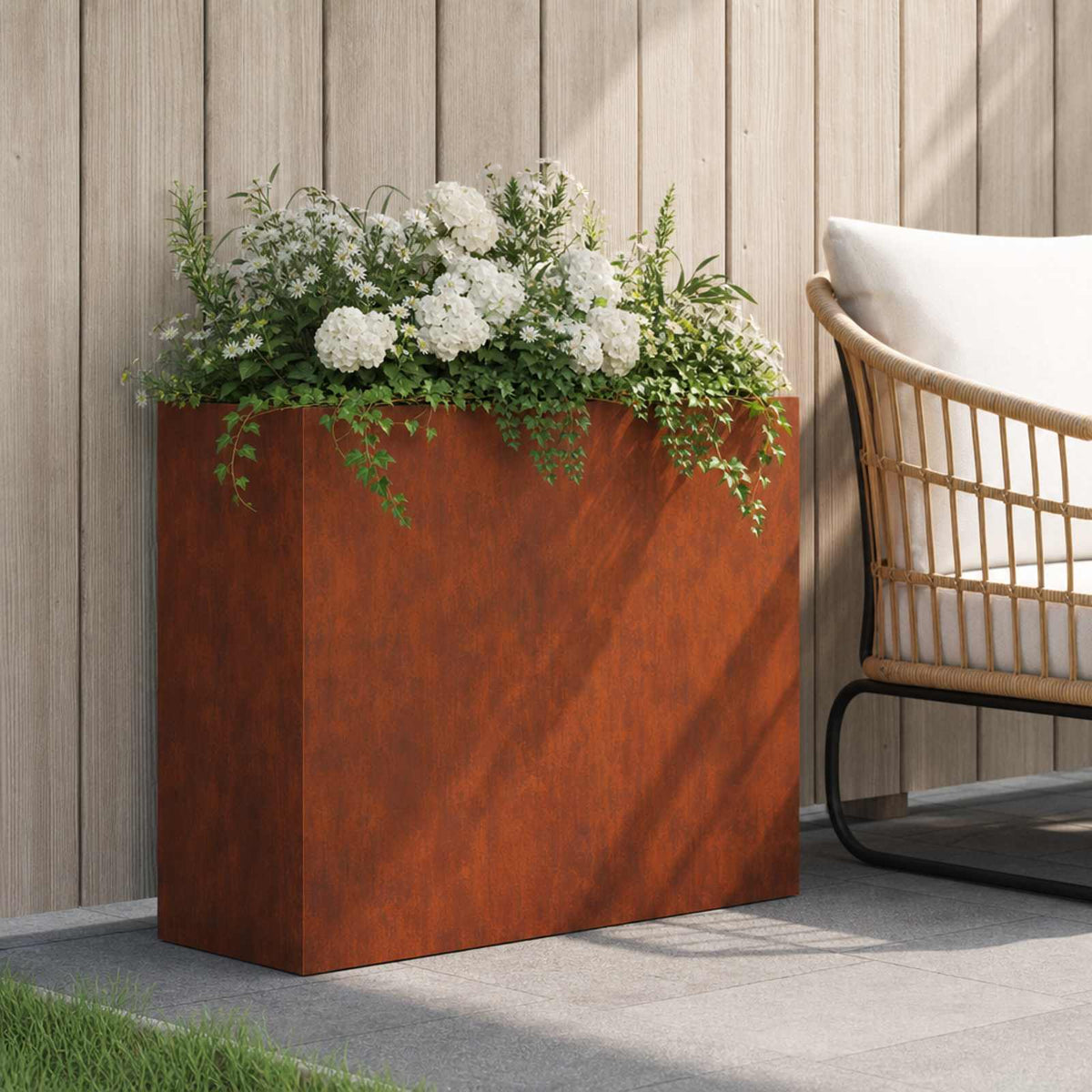 Vidaxl plantenbak roestkleurig 50 x 20 x 40 cm weervast staal