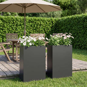 Vidaxl plantenbak 2 st zwart 50 x 20 x 75 cm koudgewalst staal