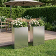 Vidaxl plantenbak 2 st zilver 50 x 20 x 75 cm roestvrij staal