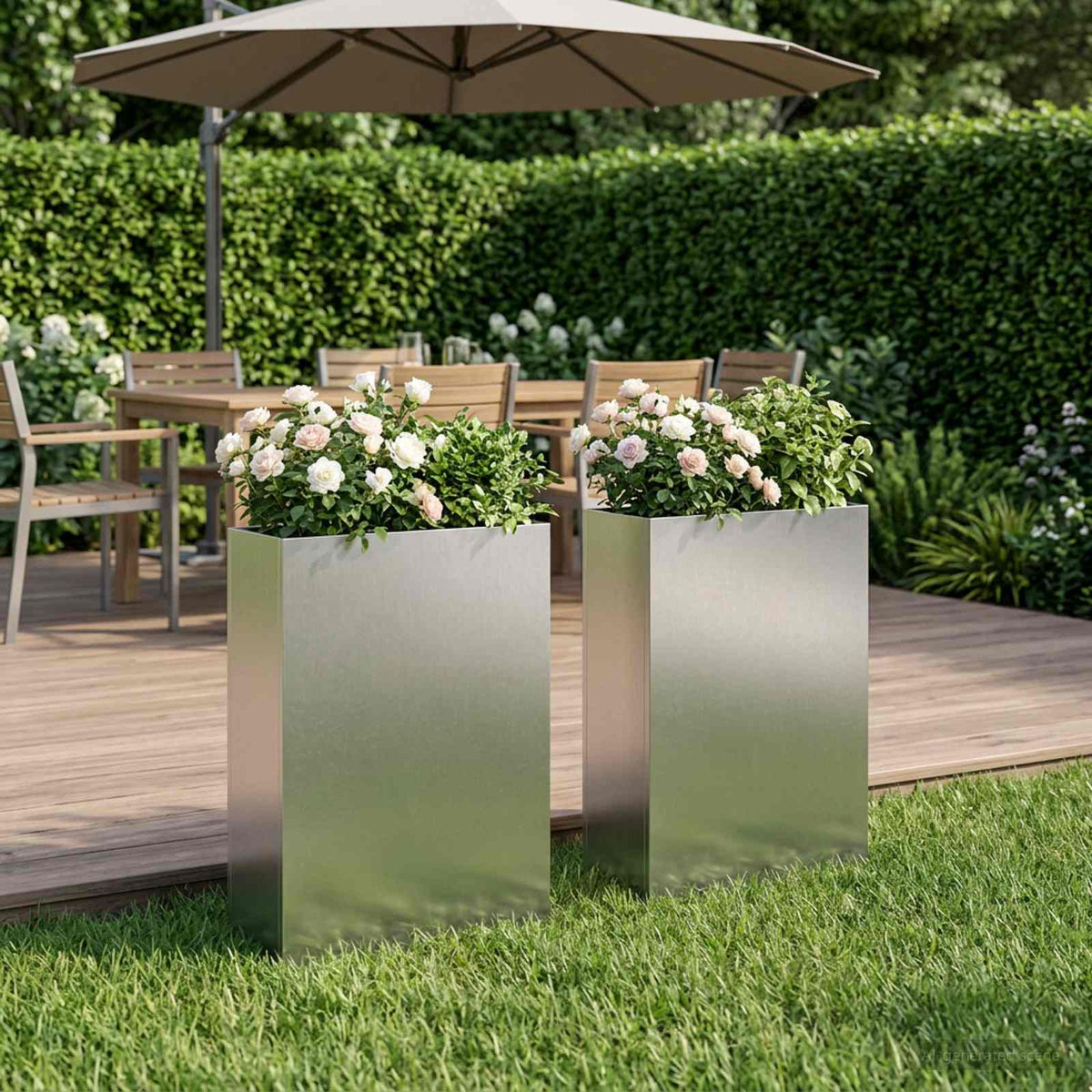 Vidaxl plantenbak 2 st zilver 50 x 20 x 75 cm roestvrij staal