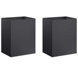 Vidaxl plantenbak 2 st zwart 40 x 30 x 40 cm koudgewalst staal