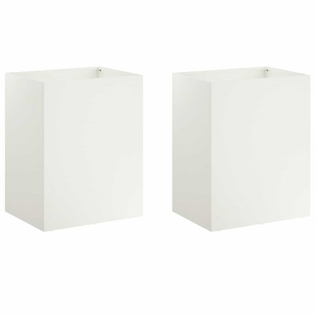 Vidaxl plantenbak 2 st wit 40 x 30 x 40 cm koudgewalst staal