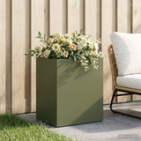 Vidaxl plantenbak olijfgroen 40 x 30 x 40 cm koudgewalst staal