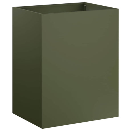 Vidaxl plantenbak 2 st olijfgroen 40 x 30 x 50 cm koudgewalst staal