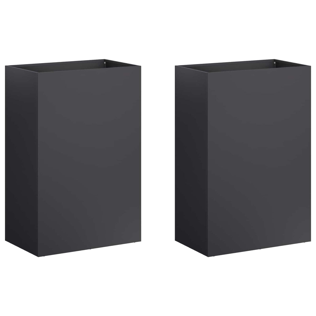 Vidaxl plantenbak 2 st zwart 40 x 30 x 75 cm koudgewalst staal