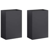 Vidaxl plantenbak 2 st zwart 40 x 30 x 75 cm koudgewalst staal
