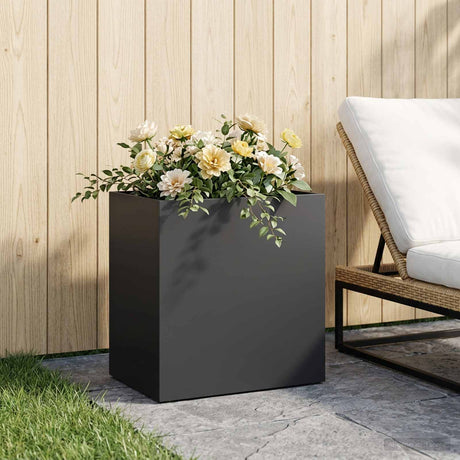 Vidaxl plantenbak zwart 50 x 30 x 40 cm koudgewalst staal