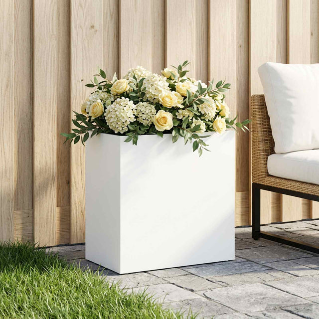 Vidaxl plantenbak wit 50 x 30 x 40 cm koudgewalst staal