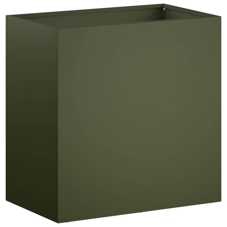 Vidaxl plantenbak olijfgroen 50 x 30 x 40 cm koudgewalst staal