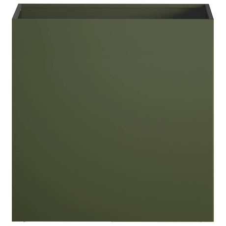 Vidaxl plantenbak olijfgroen 50 x 30 x 40 cm koudgewalst staal
