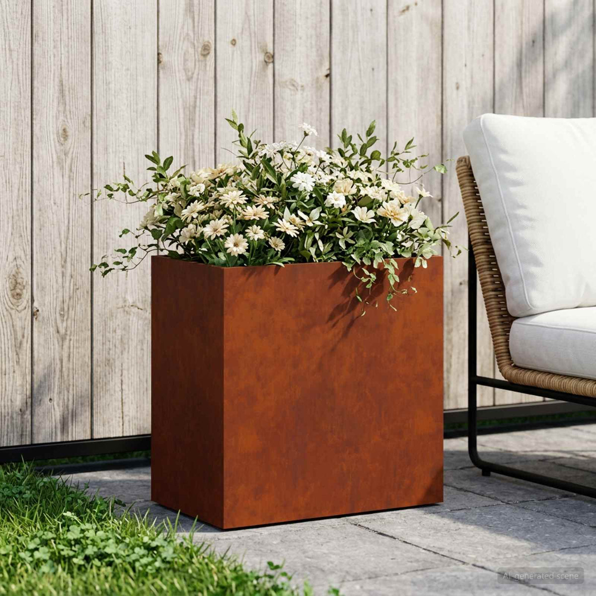 Vidaxl plantenbak roestkleurig 50 x 30 x 40 cm weervast staal