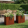 Vidaxl plantenbak 2 st roestkleurig 50 x 30 x 40 cm weervast staal