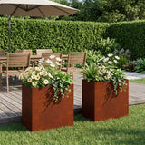 Vidaxl plantenbak 2 st roestkleurig 50 x 30 x 40 cm weervast staal