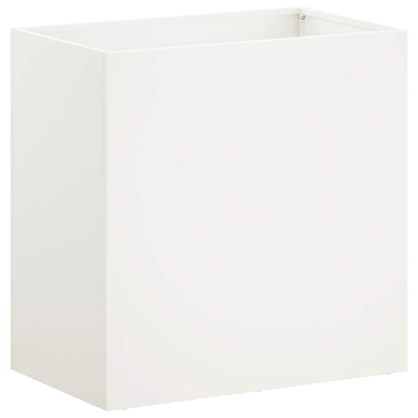 Vidaxl plantenbak 2 st wit 50 x 30 x 50 cm koudgewalst staal