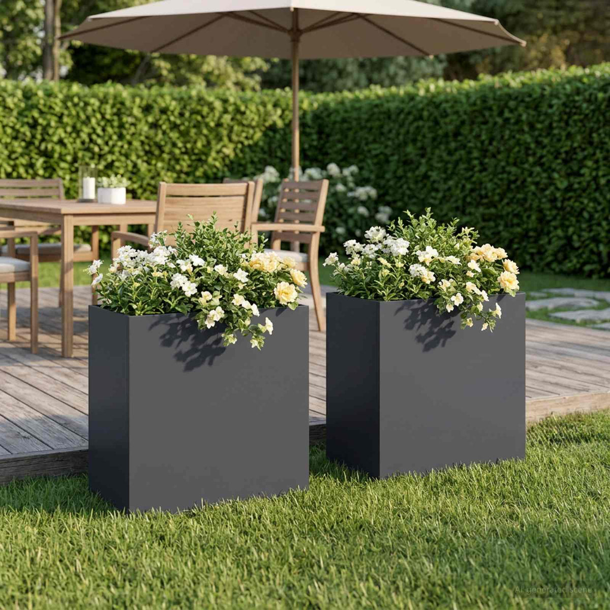 Vidaxl plantenbak 2 st antraciet 50 x 30 x 50 cm koudgewalst staal