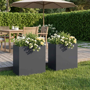 Vidaxl plantenbak 2 st antraciet 50 x 30 x 50 cm koudgewalst staal