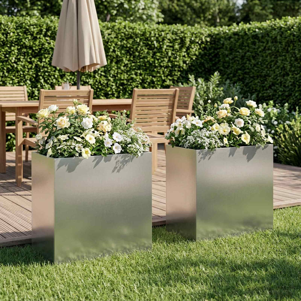 Vidaxl plantenbak 2 st zilver 50 x 30 x 50 cm roestvrij staal