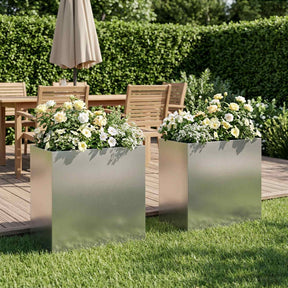 Vidaxl plantenbak 2 st zilver 50 x 30 x 50 cm roestvrij staal