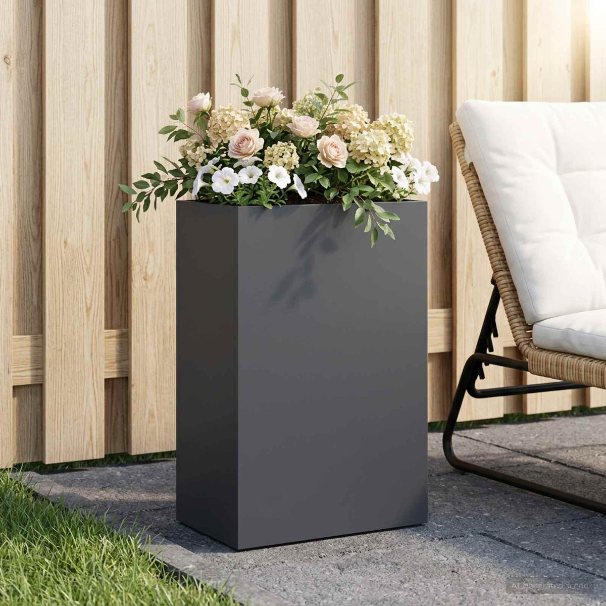 Vidaxl plantenbak antraciet 50 x 30 x 75 cm koudgewalst staal