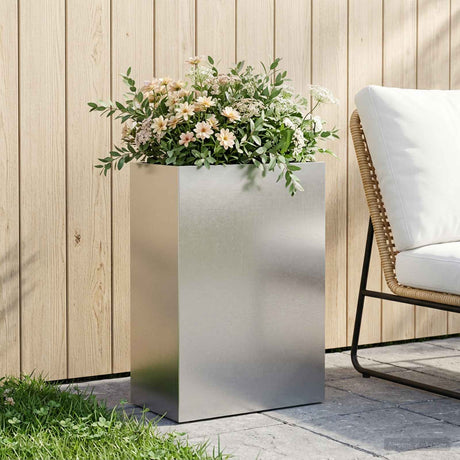 Vidaxl plantenbak zilver 50 x 30 x 75 cm roestvrij staal