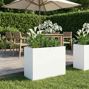 Vidaxl plantenbak wit 60 x 30 x 40 cm koudgewalst staal