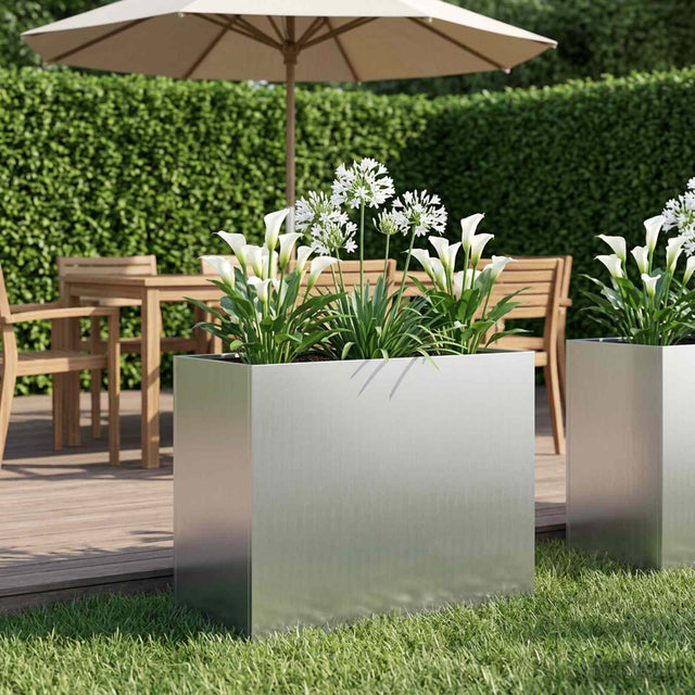Vidaxl plantenbak zilver 60 x 30 x 40 cm gegalvaniseerd staal