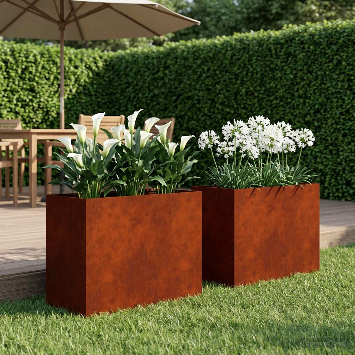 Vidaxl plantenbak 2 st roestkleurig 60 x 30 x 40 cm weervast staal