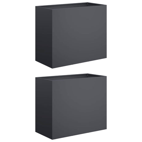 Vidaxl plantenbak 2 st antraciet 60 x 30 x 50 cm koudgewalst staal