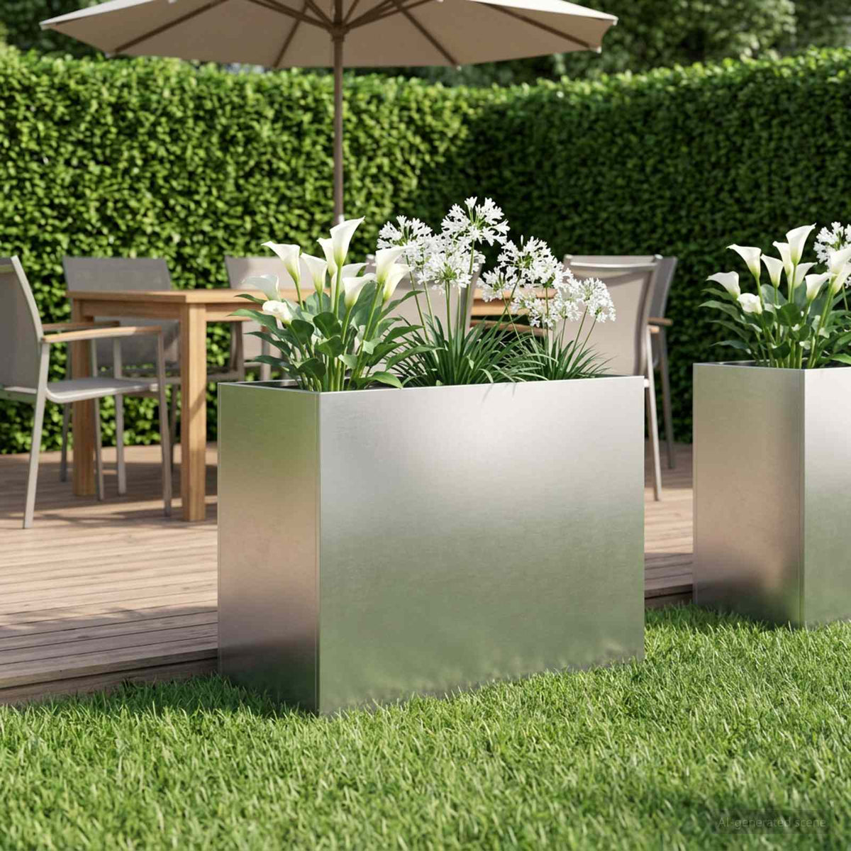 Vidaxl plantenbak zilver 60 x 30 x 50 cm roestvrij staal