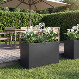Vidaxl plantenbak zwart 80 x 30 x 40 cm koudgewalst staal