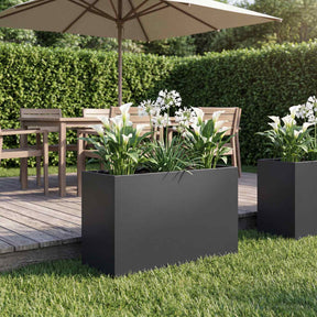 Vidaxl plantenbak zwart 80 x 30 x 40 cm koudgewalst staal