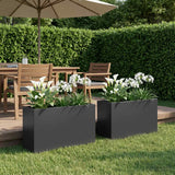 Vidaxl plantenbak 2 st zwart 80 x 30 x 40 cm koudgewalst staal
