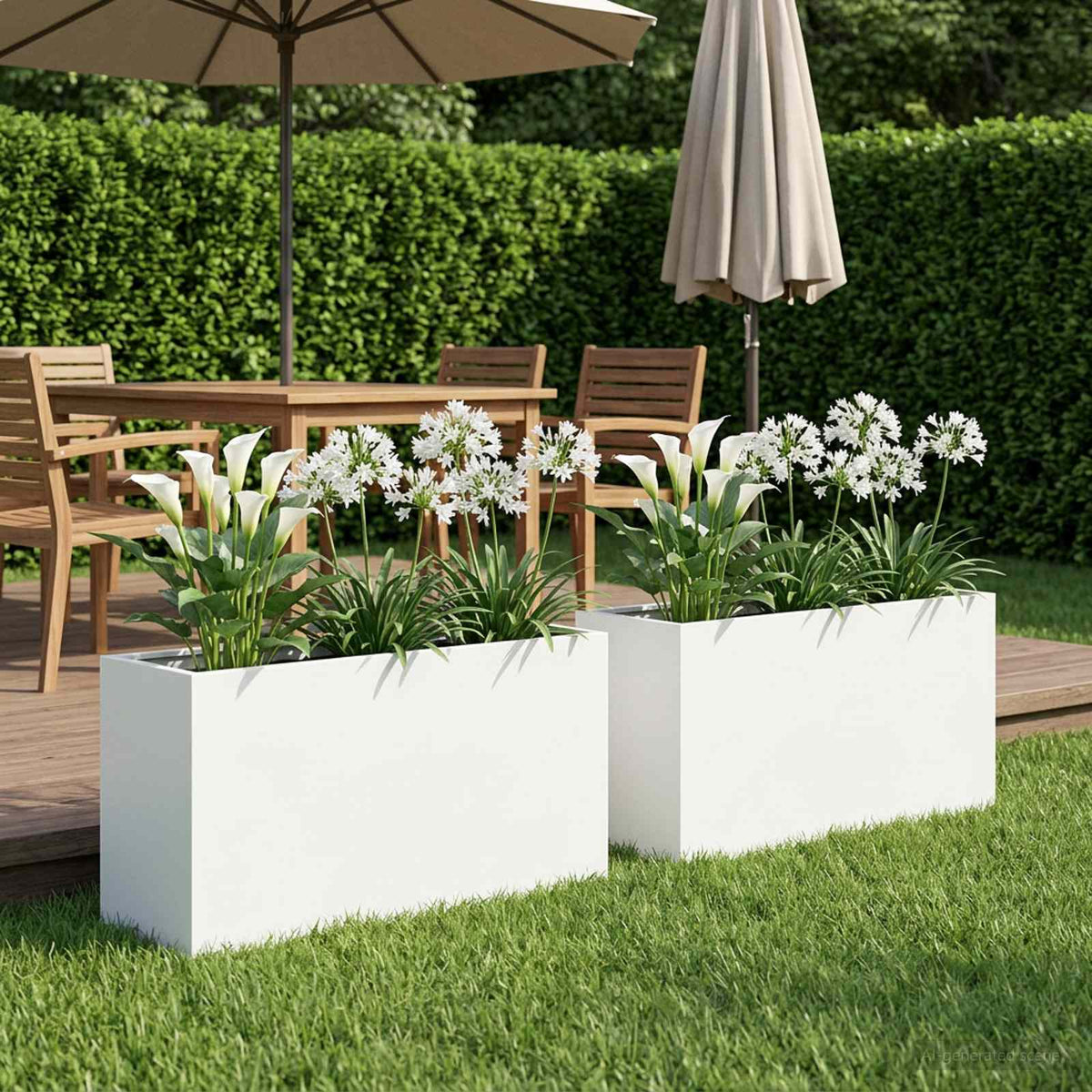 Vidaxl plantenbak 2 st wit 80 x 30 x 40 cm koudgewalst staal