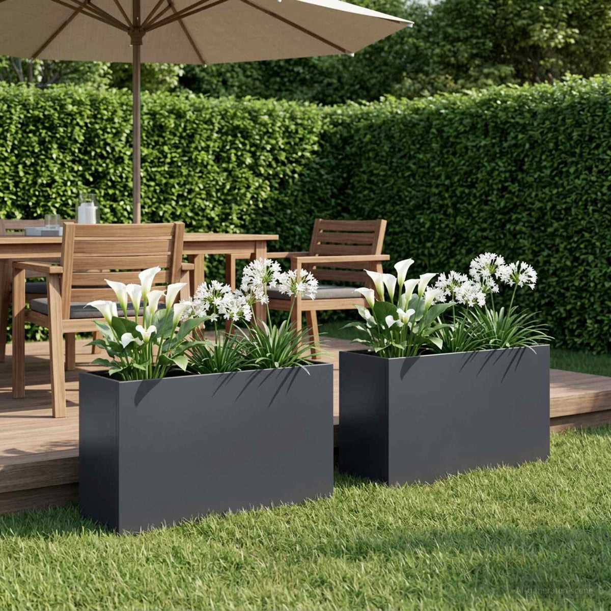 Vidaxl plantenbak 2 st antraciet 80 x 30 x 40 cm koudgewalst staal