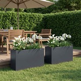 Vidaxl plantenbak 2 st antraciet 80 x 30 x 40 cm koudgewalst staal