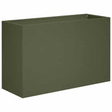 Vidaxl plantenbak 2 st olijfgroen 80 x 30 x 40 cm koudgewalst staal