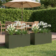 Vidaxl plantenbak 2 st olijfgroen 80 x 30 x 50 cm koudgewalst staal