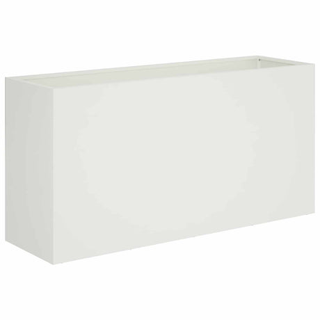 Vidaxl plantenbak 2 st wit 100 x 30 x 40 cm koudgewalst staal